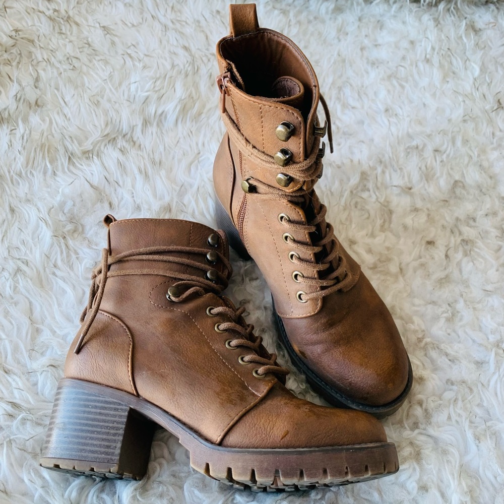 Heeled Hiker Boots